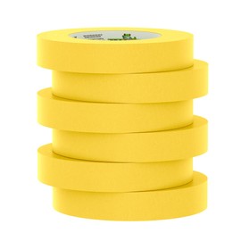 FrogTape 225 Gold Moderate Temperature Performance Grade Masking Tape, Medium-High Adhesion, 24mm x 55m, 6 Rolls per Pack