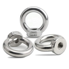 8PCS Ring Lifting Eye Nuts Femal Threaded Nut Fastener 304 Stainless Steel, Pack-of-8, M10