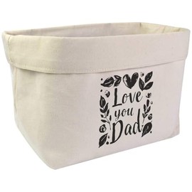 Large 'Love You Dad with Leafs' Canvas Organiser/Storage Bag (OR00033556)