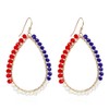 Bohemian Beaded Statement Earrings Lightweight Sparkly Crystal Colorful Teardrop Dangle