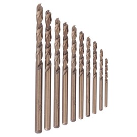 10 Pieces HSS Twist Drill, HSS-CO Drill Bit Set, Spiral Drill Bit for Metal Drilling, M35 Cobalt Drill Bit Set, for Drilling on Stainless Steel, Cast Iron, Sheet Steel, Sheet Steel (2 mm)