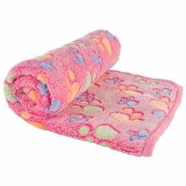 Unbranded Soft Fluffy Pet Blanket Flannel Fleece 104*76cm Dog Cat Puppy Pink Warm Bed Mat