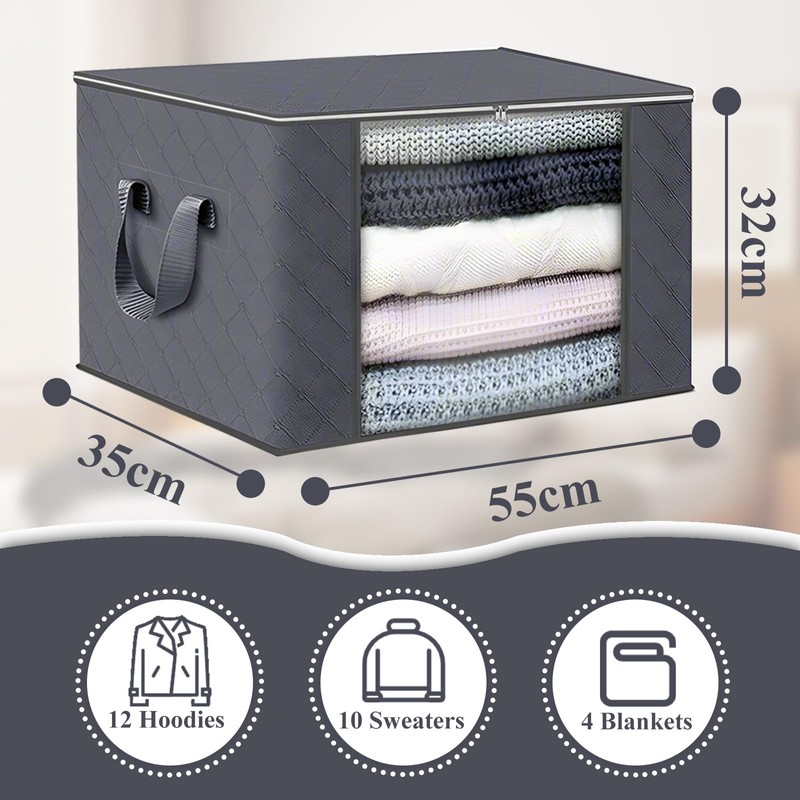 ASelected 3 PCS Storage Bag Storage Boxes 60 L Foldable