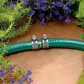 Wideskall 5/8" Brass Garden Water Hose Repair Mender Coupler Connector with 2 Stainless Steel Clamps