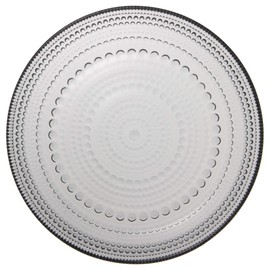 Iittala Kastehelmi Plates and Bowls, Glass, Grey, 17 x 17 x 2 cm