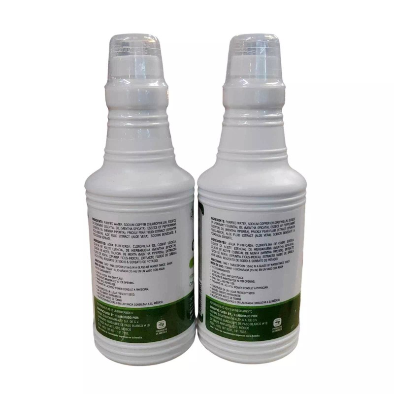 Herbal Solution 2pcs Clorofila de Nopal y Sabila Liquida Chlorophyll