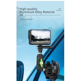 Photoys 360-Degree Rotating Suction Cup Car Mount for Car Dashboard Windshield Vehicle Sunroof Compatible with GoPro DJI Action Insta 360 Cameras, with Gopro Adapter and 1/4 Screw Interface