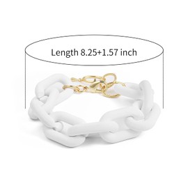 CONRAN KREMIX White Bracelet Resin Chain Chunky Acrylic Bracelet For Women Neon Plastic Rainbow Jewelry