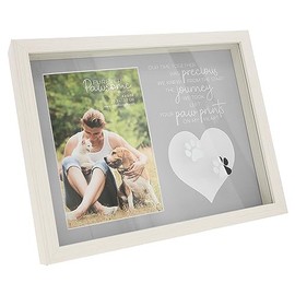Pavilion - The Journey Shadow Box Frame, Pet Loss Gifts For Pet Owners, Paw Print Gifts, Pet Memorial Frame for Dog or Cat, White, Pet Bereavement Frame, 4x6 Insert, Overall Size 9.5” x 7.5” Inch