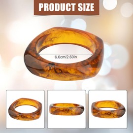 Resin Bangle, Square Acrylic Resin Bangle Acrylic Bracelet Amber Color Resin Bracelet for Women Geometric Bangle Bracelet Wristband Resin Irregular Bangle for Women Jewelry Gift