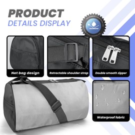 C&F BOGMOST Small Travel Duffel Bag Foldable Waterproof Gym Bag for Gym Beach Swim Bag Men Women Duffle Bag Lightweight Oxford Cloth Sports Bag, A-Grey-Small, 15 INCHES