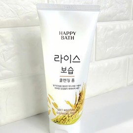 Happy Bath Rice Cleansing Foam 200g Soap Foaming Gel Skin Care Makeup Removal Impurity Purification Payment on Cash or upon Order / 해피바스 라이스 클렌징폼 200g 안제 비누 포밍젤 피부관리 메이크업 제거 노폐물 정제 착불 또는 주문시 결제