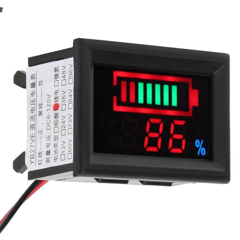 YB27VE Electric Car Digital LED Voltage and Electricity Dual Meters