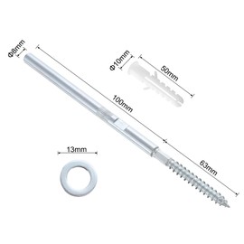 QUARKZMAN Pack of 6 Floating Shelf Brackets Metal Hidden Shelf Brackets 8 x 100 mm (0.3 x 3.9 Inch) Invisible Shelf Brackets with Screws for Floating Wooden Shelves