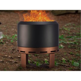 Outdoor Smokeless Fire Pit Stove for Camping Bonfire, Wood Burning Fire Place Firepit with Stand for Patio Backyard Outside (Black, 24")