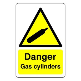 Safety First Display LTD Danger gas cylinders sign - 1.2mm Rigid plastic for indoor/outdoor usage (400mm x 300mm) Viewing Distance within 14m.
