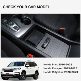 HIRUFAIT Center Console Organizer Tray for Honda Pilot 2016-2022/ Ridgeline 2020-2023/ Passport 2019-2023 Accessories, Central Control Armrest Secondary Storage Box ABS Material