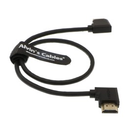 Alvin's Cables Z Cam E2 L Shape HDMI Cable High Speed Ethernet for Port Keys BM5 Monitor Right Angle to Right Angle 50 cm