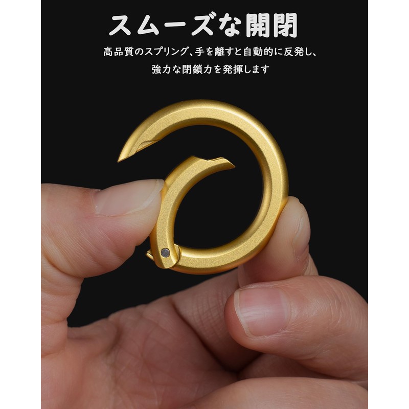 TIMULTI Round Shape Carabiner Key Holder, Stylish, Titanium, Lightweight, Small,