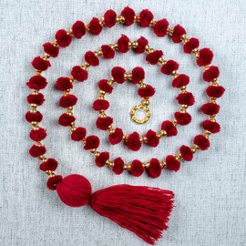 Crocon Set of 2 Door Decorative Hanging Garlands Pom Pom Handcrafted Ornaments Wall/Door Hanging for Entrance Diwali Christmas Festival Wedding Décor Toran (Mehroon-2)