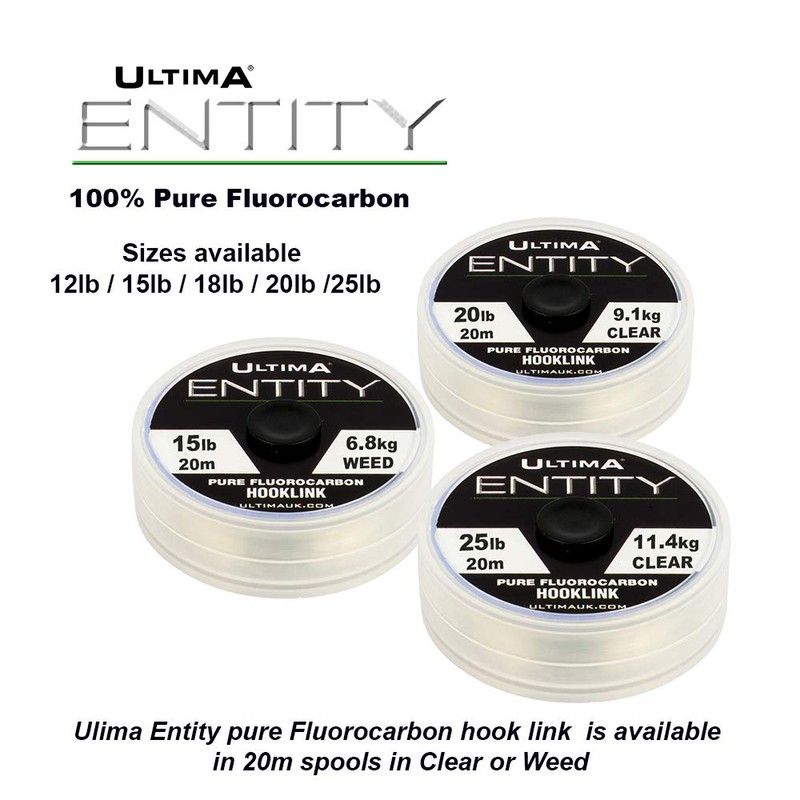 Ultima Entity Pure Fluorocarbon Carp Hook Link - Clear, 0.32