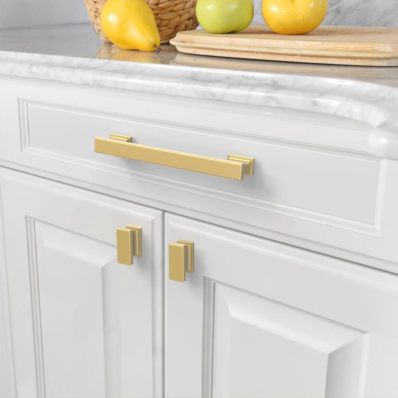 Amerdeco 30 Pack Brushed Gold Cabinet Pulls 3.25 Inch(128MM) Hole