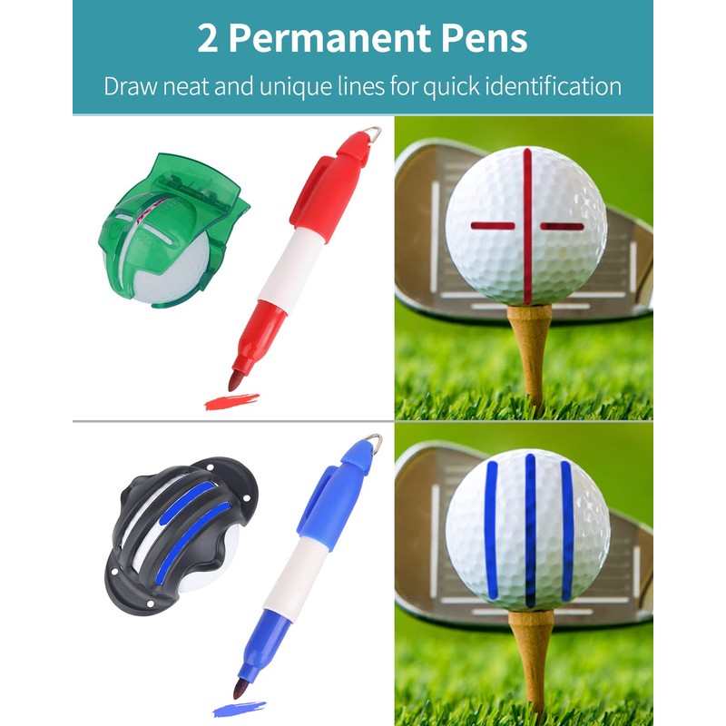 Uniclife 4-8 Pieces Golf Ball Liner Template Linear Alignment Kit