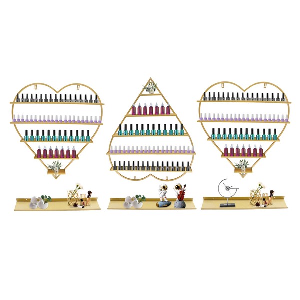 CRYBY 5-Tier Nail Polish Display Rack, 6Pcs Wall-Mounted Nail Polish