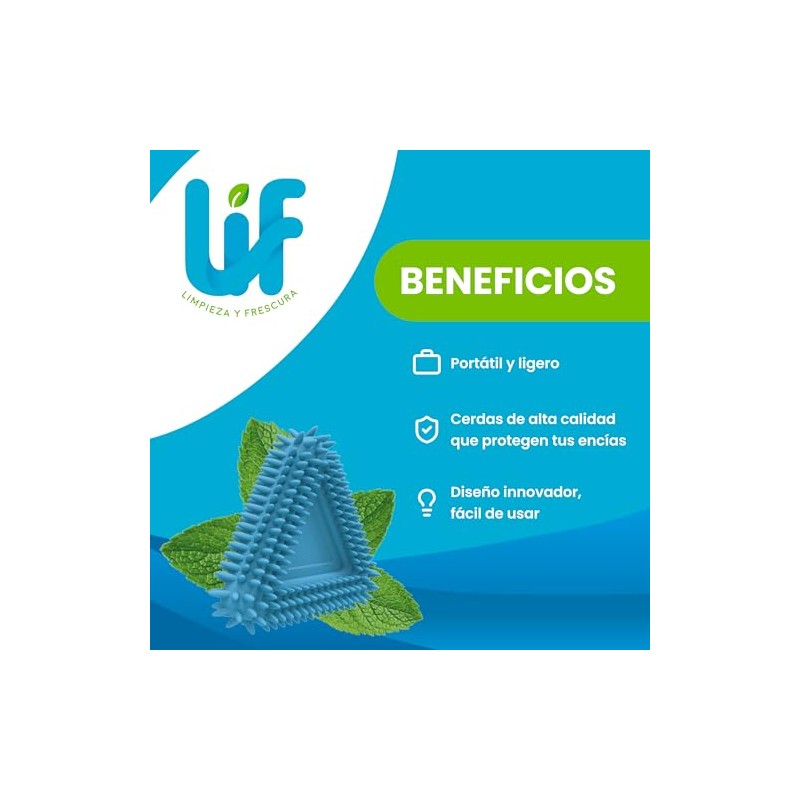 LIF - Cepillo Bucal Masticable Sabor Menta (30 INDIVIDUALES, MENTA)