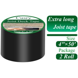 Cusry 4" × 50' Joist Tape for Decking, Butyl Joist Tape Flashing Deck Tape for Beams - 2 Rolls