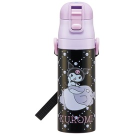 Skater SDC4 Sanrio Kids Water Bottle, 15.2 fl oz (470 ml), Direct Drinking, Stainless Steel, Kuromi, Child Friendly, Lightweight, Vacuum-Insulated, Cold Storage Only