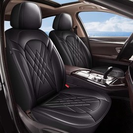 YORKNEIC Full Sets Car Seat Covers for Hyundai Kona 2018-2025: Faux Leather Seat Covers Waterproof Automotive Vehicle Protector with Airbag Compatible(5 Seats, Black)