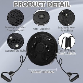 Twist Waist Disc Board with Drawstring, Waist Reducing Multifunctional Magnetic Balance Board Pedal, Resistance Bands Massage Foot Sole Home Fitness Equipment, Aerobic Exercises, Fitness Accessories