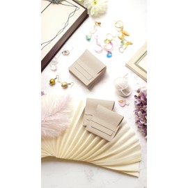 Honwor Microfiber Jewelry Pouch Set, 20 Pcs of 10x10cm Luxury Gift Bags, for Necklaces, Earrings, and Rings in Beige, Pocket with Dividers for Ring, Necklace, Earring, and Bracelet Storage