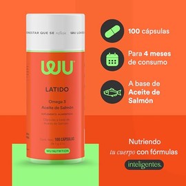 WU Nutrition LATIDO  Omega 3 de Salmn (EPA - DHA) - 100 Cpsulas de 1000 mg  4 meses de consumo  Aceite Puro de Salmn                                  