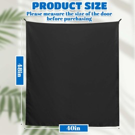 Pinkunn 40 x 48 Inch Office Cubicle Curtain with Stainless Steel Self Adhesive Hook Portable Privacy Door Partition Room Dividers Room Divider Office Divider for Office Cubicle (Black)