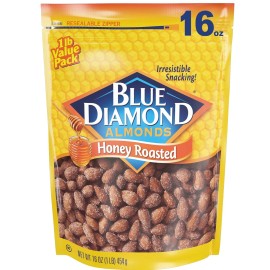 Blue Diamond Almonds Honey Roasted Snack Almonds, Honey Roasted, 1 Pound (Pack