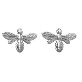 925 Sterling Silver Honey Busy Buzzing Bee Queen Stud Earrings | Made In Europe | Gift Boxed | Post And Butterfly Clasp