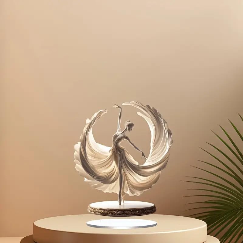YORISMAL Charming Ballerina Acrylic Statue Women Modern Desk Decoration with