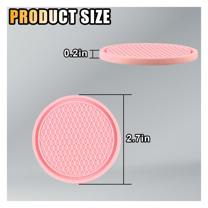 4PCS Car Cup Holder Coaster, 2.7 Inch Honeycomb Non-Slip Car