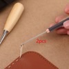 Perfeclan 2pcs Awl Punch Tool Scratch Awl Professional with Wooden