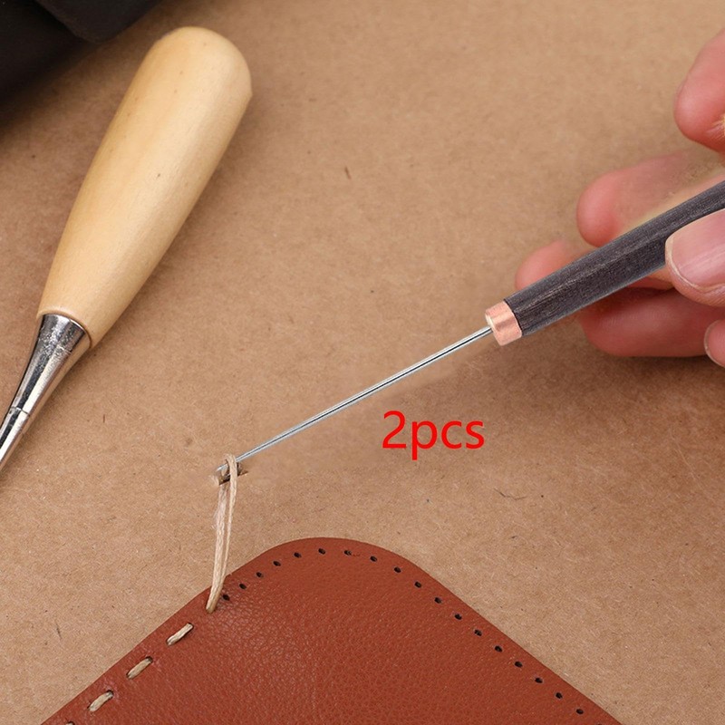 Perfeclan 2pcs Awl Punch Tool Scratch Awl Professional with Wooden