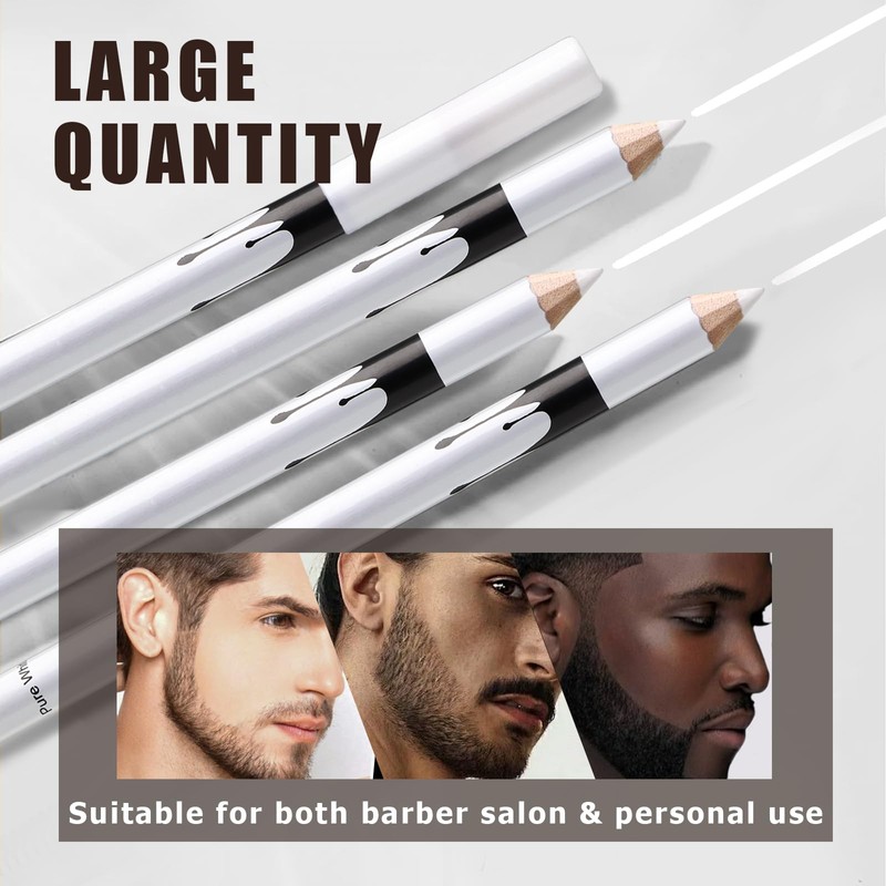 Noerrors 12Pcs White Barber Pencil Set Magic Hairline Pencils for