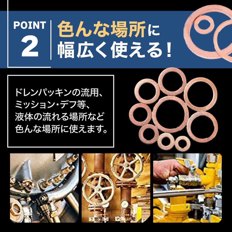 FJmark Copper Rings Crush Washer Flat Washer Sealing Rings Gasket