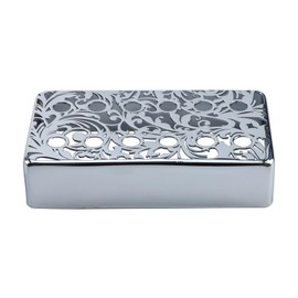 OVSAL Brass Electric Guitar Pickup Covers Chrome 52mm Pole Spcing 6 String Guitar Bridge Pickup Covers Humbucker Compatible with Les Paul Lp Electric Guitar Replacement Parts