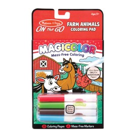 Melissa & Doug On the Go Magicolor Coloring Pad: Farm Animals - 18 Pages, 4 Markers