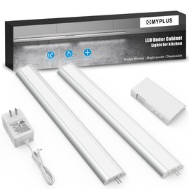 MYPLUS Under Cabinet Lights Plug in, 3 Models Sensor Radar Under Counter Lights for Kitchen with Dimmable, 420Lumens, Linable Led Light Bar