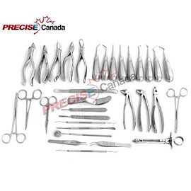 PRECISE CANADA: Set of 32 Pieces Dental Extraction EXTRACTING Elevators Forceps Stainless Steel