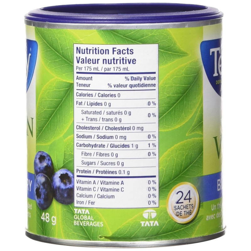 Tetley Blueberry Green Tea - 24 Tea Bags, 48 Grams,