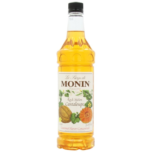 Monin Flavored Syrup, Rock Melon Cantaloupe, 33.8-Ounce Plastic Bottles (Pack